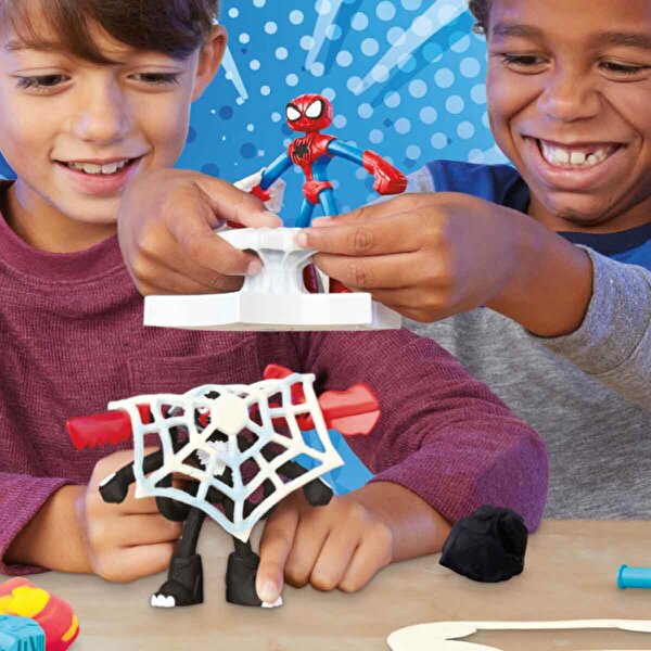 Play Doh Marvel Spider Man Fırlatma ve Dilimle Savaşı Oyun Hamuru Seti F9827
