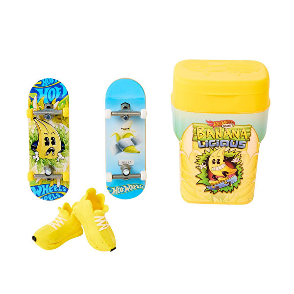 Hot Wheels Skate 2'li Parmak Kaykay ve Kutu Seti Banana Licious HVK79
