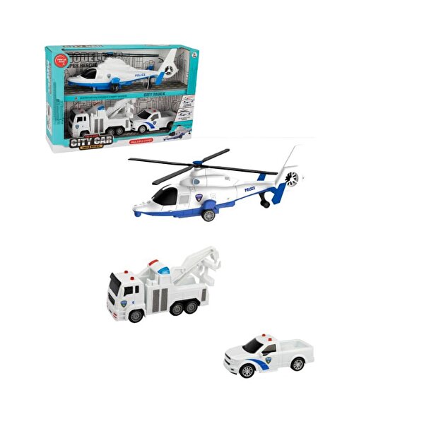City Car Helikopter ve Kurtarma Aracı Üçlü Set