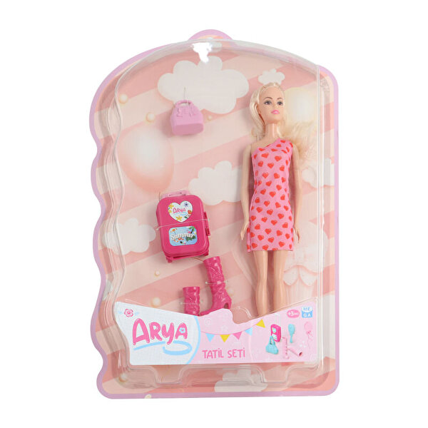 Arya'nın Tatil Seti Kalp Desen Elbiseli