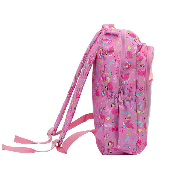 Kaukko Kids Love Aynalı & Taşlı Flamingo Sırt Çantası