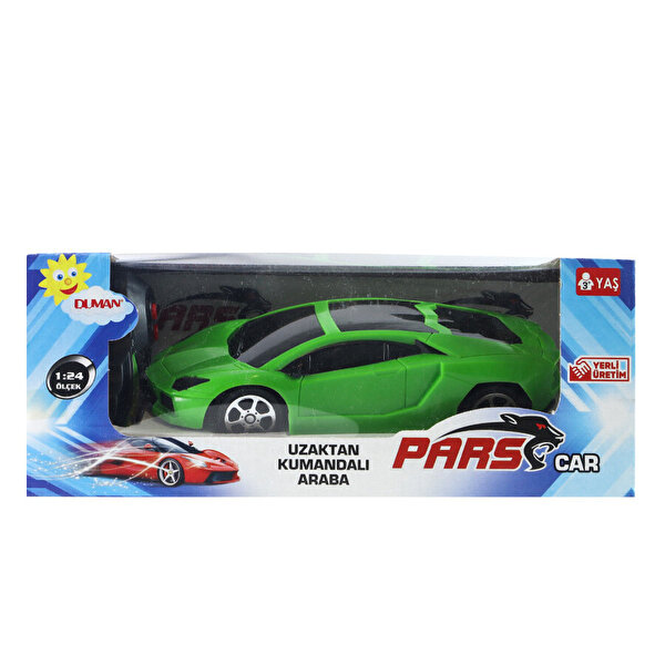 1:24 Pilli Uzaktan Kumandalı 2 Fonksiyonlu Yeşil Pars Lamborgini