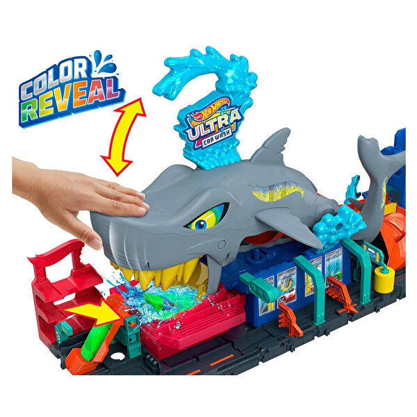 Hot Wheels Şehri Muhteşem Köpek Balığı Araba Yıkama Oyun Seti HTN82