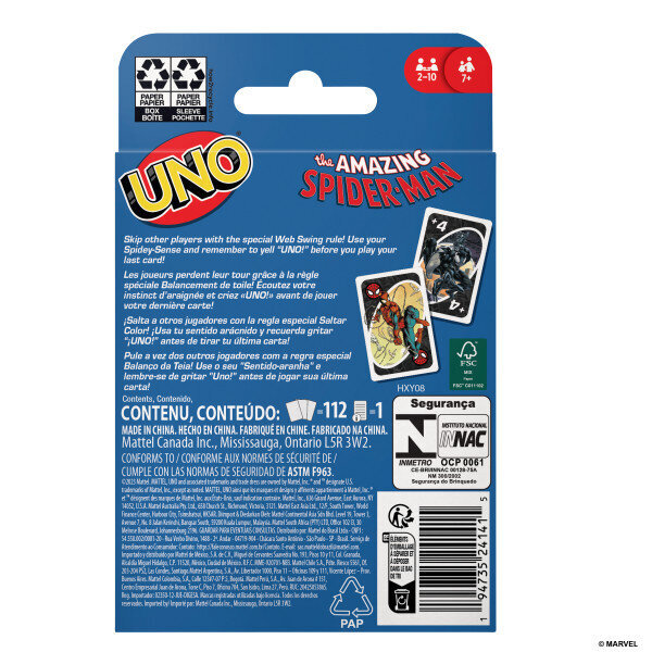 UNO The Amazing Spider-Man Kartlar HXY08