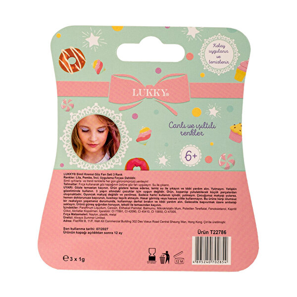 Lukky 3 Renkli̇ Parıltılı Simli Göz Farı Paleti̇ ve Fırçası