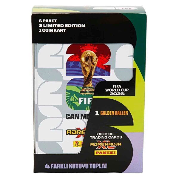 FIFA World Cup 2026 Adrenalyn XL Trading Card Metal Kutu Beyaz