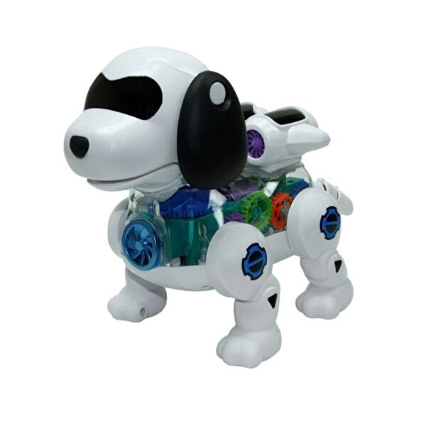 Işıklı, Müzikli ve Hareketli Beyaz Robot Köpek