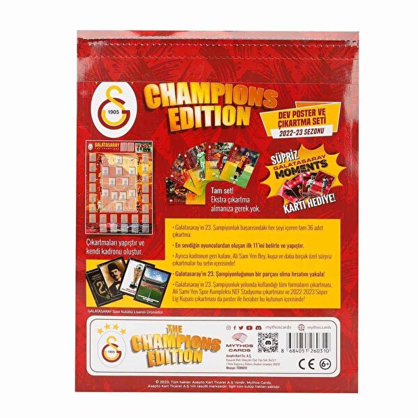 Galatasaray The Champions Edition 2022 23 Sezonu Dev Poster ve Çıkartma Seti