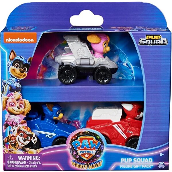 Paw Patrol Pup Squad 3'lü Mini Figür Araçlı Seti