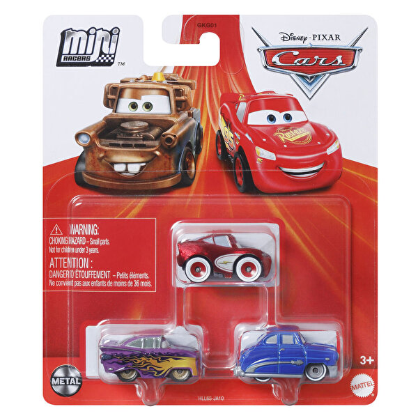 Cars Mini Karakter Arabalar Üçlü Paket HLL65