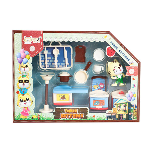 Sevimli Yavru Kedi Mutfak Seti