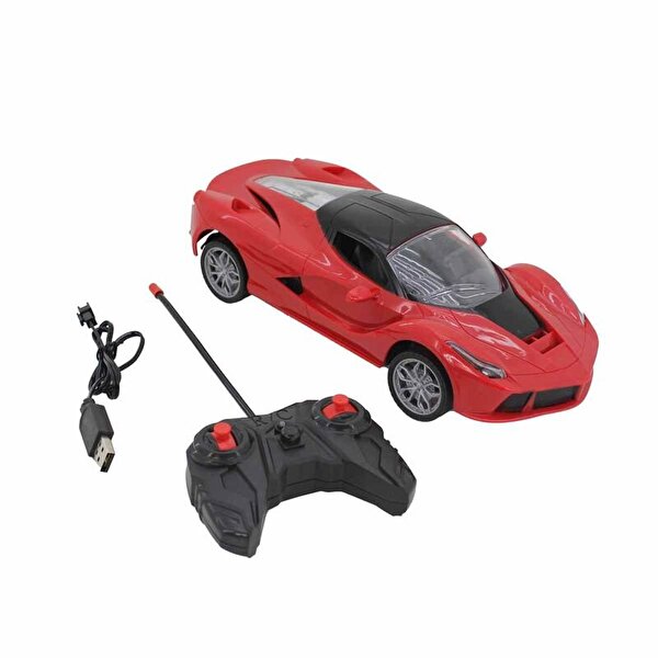 1:16 Ferrari USB Şarjlı Işıklı Uzaktan Kumandalı Kırmızı Araba