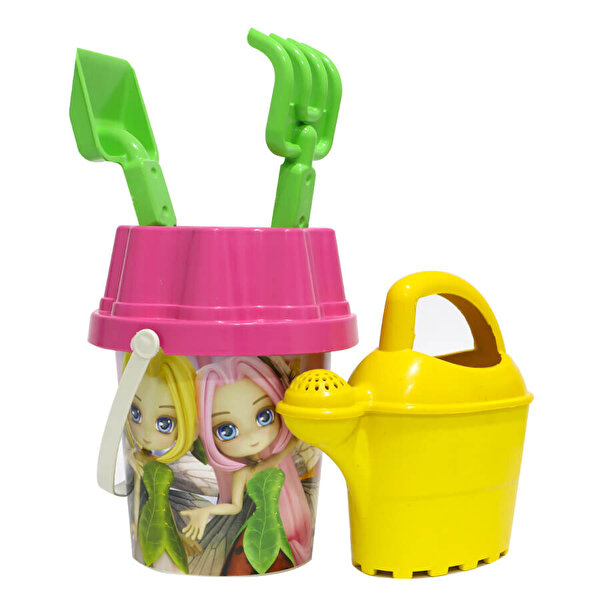 Pembe Kapaklı Koyu Sarı Suluklu Kova Seti 1011