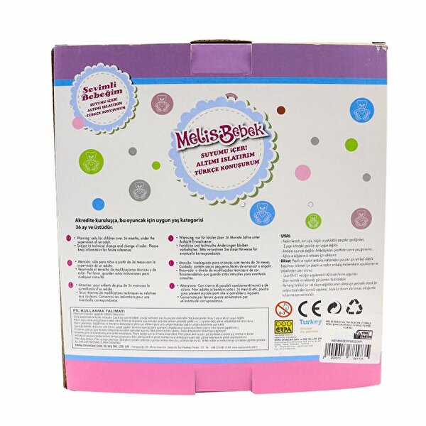 Melis Altını Islatan Sesli Bebeğim Mavi Hırkalı Pembe Elbiseli