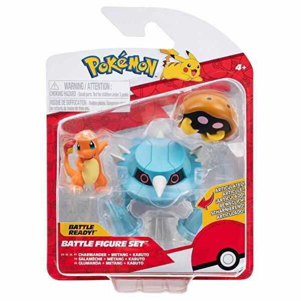 Pokemon Battle 3'lü Figür S14 Charmander-Metang-Kabuto