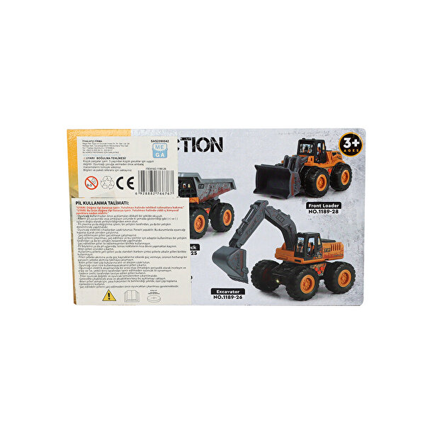 Sesli Işıklı Pilli Eğlenceli İnşaat Kazıcı