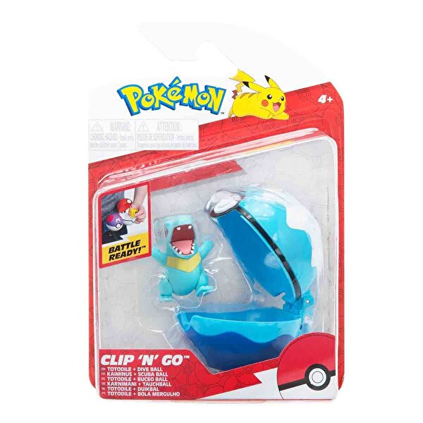 Pokemon CIip 'N' Go Figür S3 Totodile ve Dive Ball