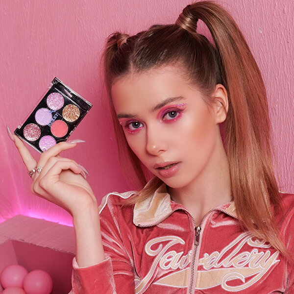 Lukky 6 Renkli̇ Parıltılı Göz Farı Paleti̇ ve Fırçası