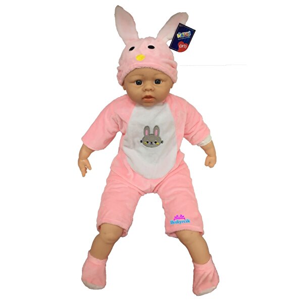 Peluş Tavşan Tulumlu Bebek 60 cm.