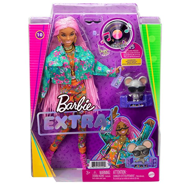 Barbie Extra Pembe Örgü Saçlı Bebek GXF09