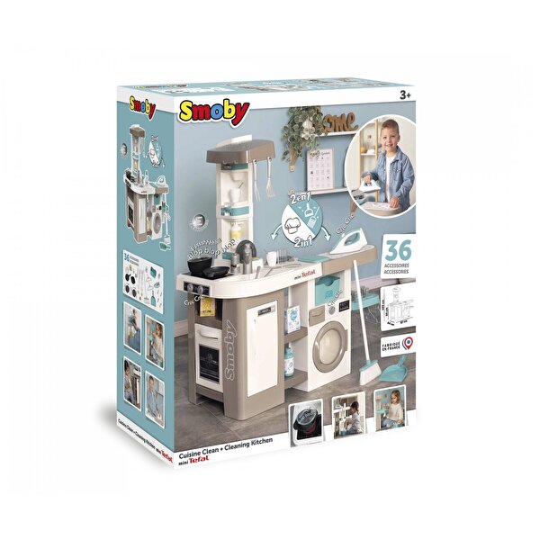 Smoby Tefal 2in1 Sesli Çamaşır Makineli Mutfak Seti