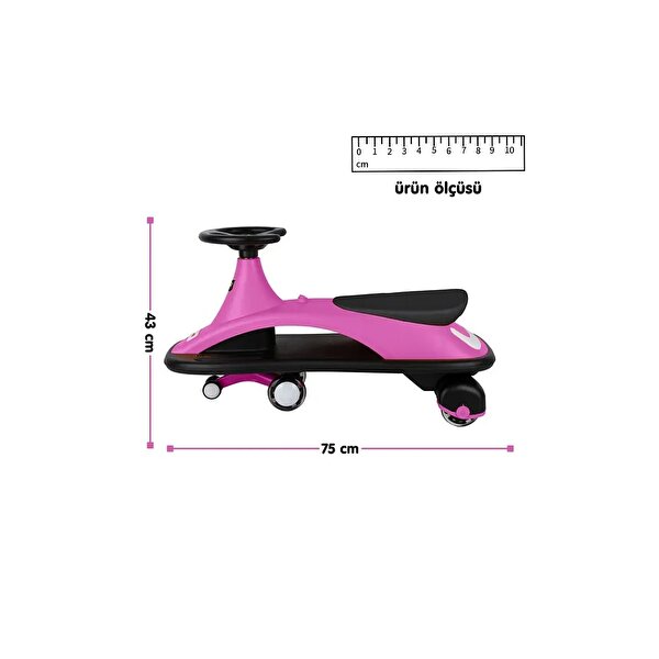 Sesli ve Işıklı Royal Swing Car Pembe