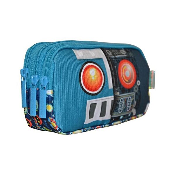 Kaukko Kids&Love 3 Bölmeli Sweet Robot Kalem Çantası