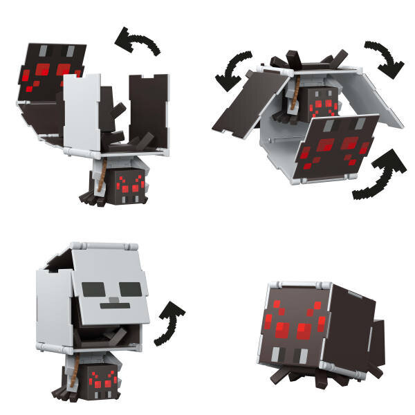 Minecraft Flipping 2'si 1 Arada Figür Spider Jockey + Spider JCN24