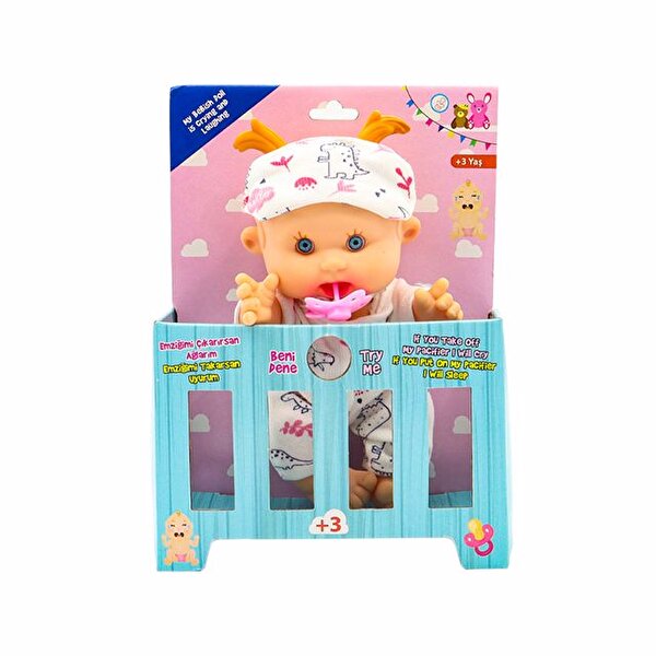 Ağlayan Bebiş Bebek Beyaz Dinozorlu