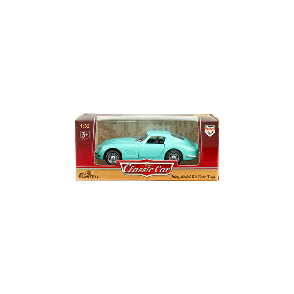 Die Cast 1:32 Klasik Spor Çek Bırak Araba Turkuaz