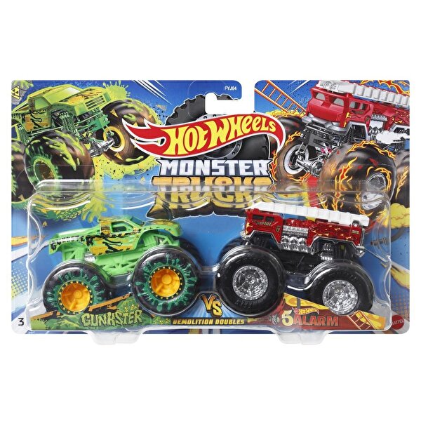 Hot Wheels Monster Trucks Güçlü İkili 1:64 Arabalar Gunkster vs 5 Alarm HLT69