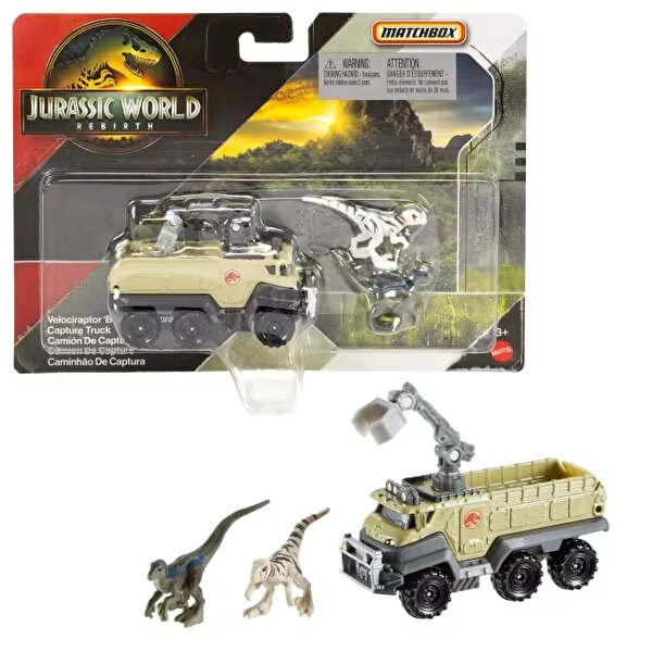 Matchbox Jurassi̇c World Di̇no Transporter Arabaları Velociraptor Blue & Atrociraptor JGM10