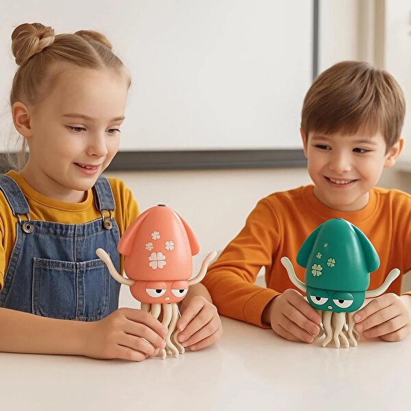 Dansçı Kali Müzikli Işıklı Hareketli Ahtapot Pembe