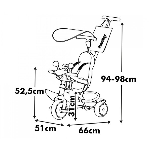 Smoby Baby Driver Gri Üç Tekerlekli Bisiklet