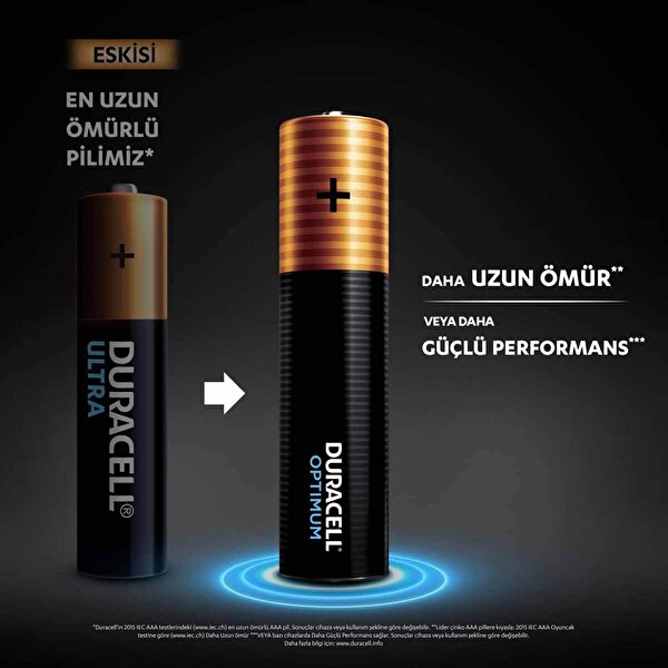 Duracell Optimum  6’lı AAA İnce Kalem Pil