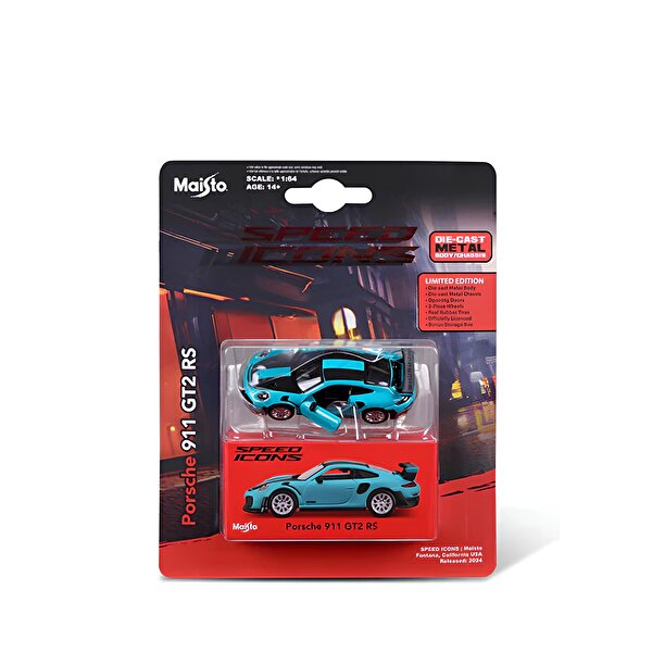 1:64 Speed Icons Koleksiyon Araçlar Porsche 911 GT2 RS Turkuaz