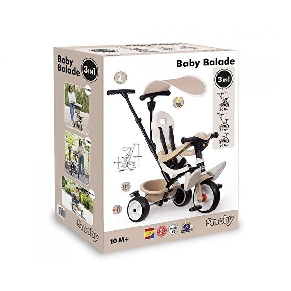 Smoby Baby Balade 3 Tekerlekli Bisiklet Bej