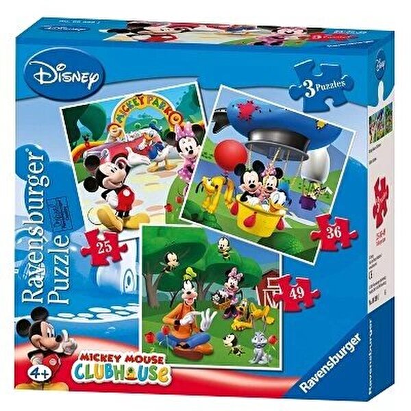 Ravensburger Mickey Mouse Clubhouse Bir Kutuda 3 Puzzle