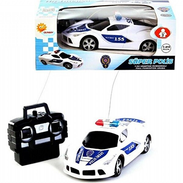 1:20 Ölçekli Uzaktan Kumandalı Full Fonksyon Piili Polis Arabası