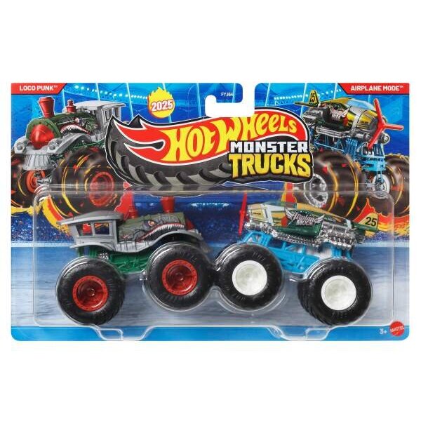 Hot Wheels Monster Trucks Güçlü İkili 1:64 Arabalar Loco Punk ve Airplane Mode JCC66