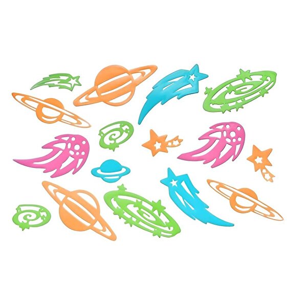 Karanlıkta Parlayan Gezegen Floresan Duvar Çıkartmaları