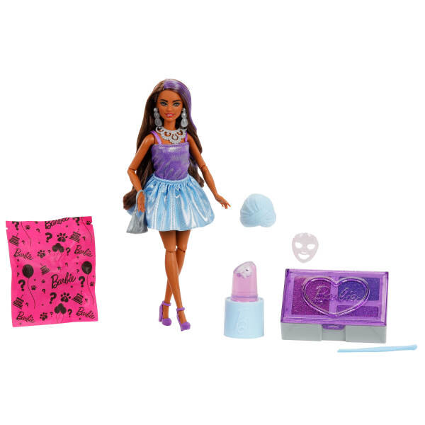 Barbie Unboxed Glam Party Serisi Mor Işıltılı Bebek JFY66