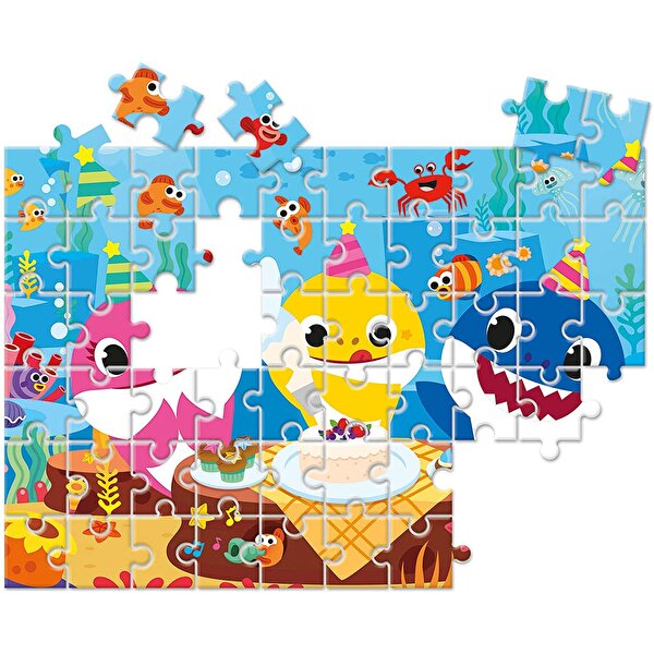 Clementoni Baby Shark İki Taraflı Renkli Puzzle 60 Parça