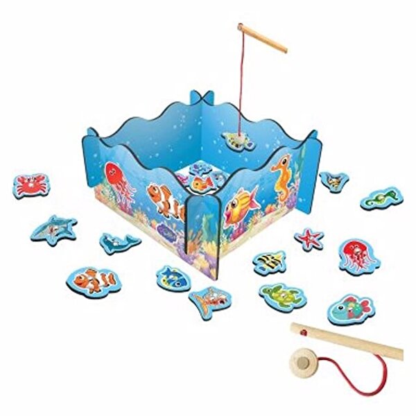 Ahşap Manyetik Tutmalı Balık Oyunu
