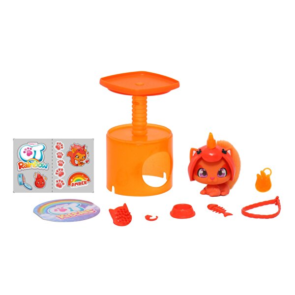 QT Kittie Gökkuşağı Serisi Sürpriz Aksesuarlı Yavru Kedi Rusty