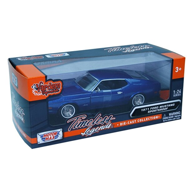 Motormax 1:24 1971 Ford Mustang Sportsroof Mavi