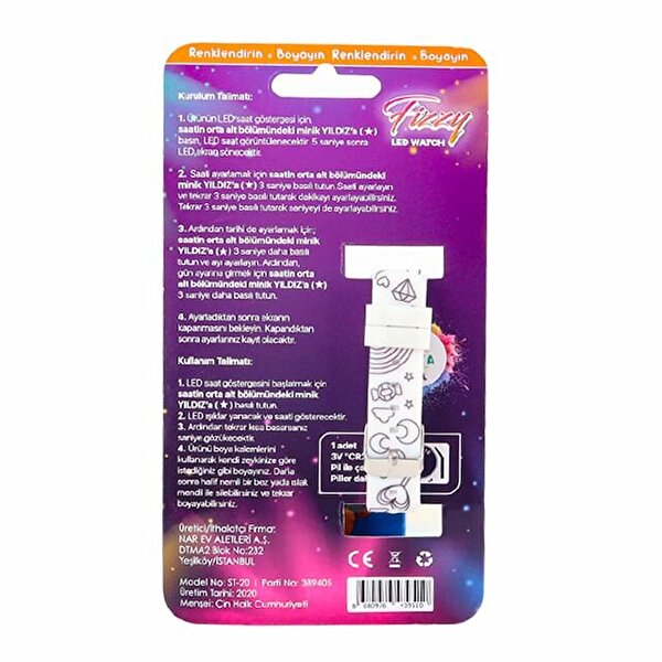 Fizzy Led Işıklı Boya-Sil Çocuk Saati