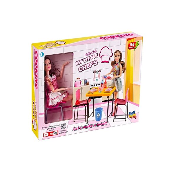 My Little Chef Table Mutfak Seti Beyaz Elbiseli Bebek