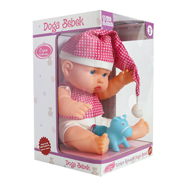 Doğa Et Bebek ve Minik Arkadaşı Fuşya Kareli Elbise