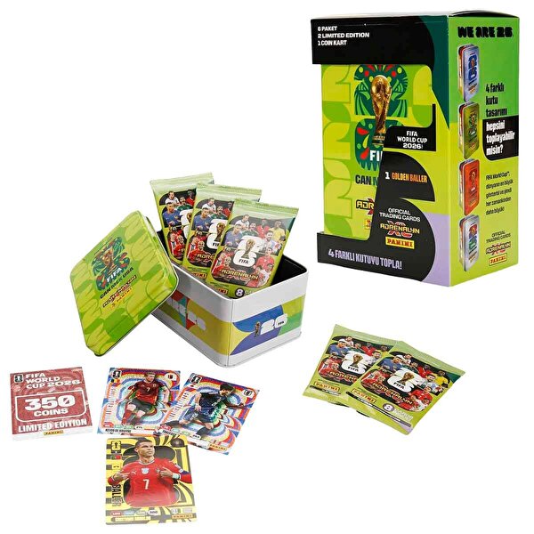 FIFA World Cup 2026 Adrenalyn XL Trading Card Metal Kutu Yeşil